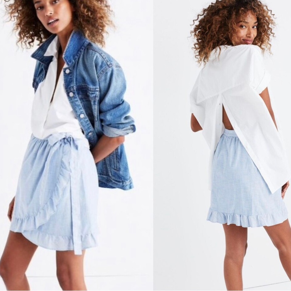 Madewell Chambray Meadow Weap Skirt, Size 10